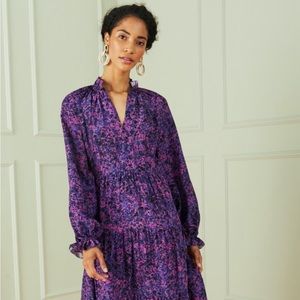 Pearle Maxi Dress - Pink & Purple 100% Silk - Marie Oliver.